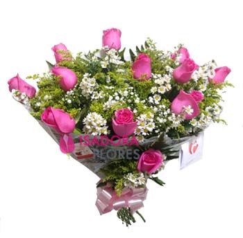 Buquê com rosas cor de rosa