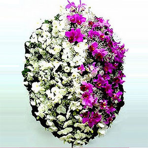 Coroa de flores Pérola com Orquídeas