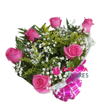 Buquê com Rosas cor de rosa